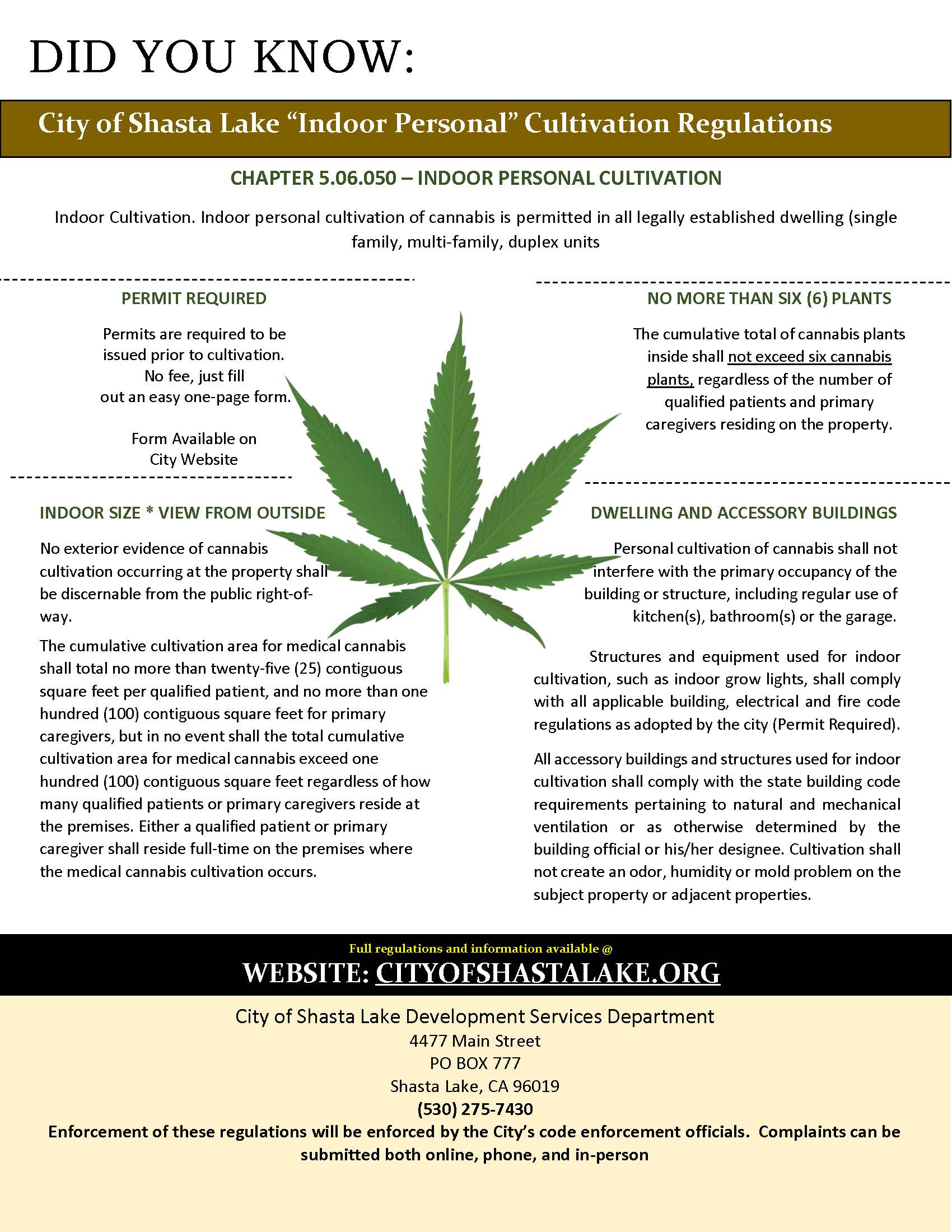 Indoor Personal Cannabis Flyer